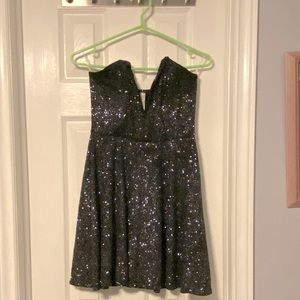 Strapless mini dress